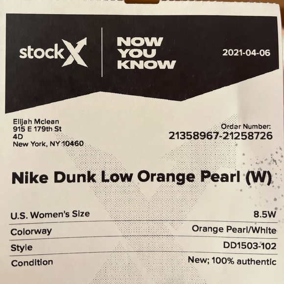 Women’s Orange Pearl Dunks - Picture 3 of 7